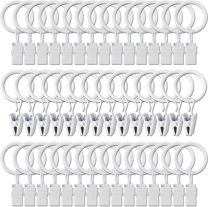 44 Pack Metal Curtain Rings by AMZSEVEN