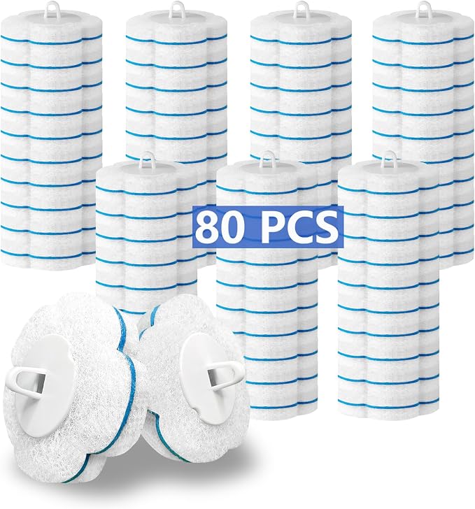 80 PCS Toilet Wand Cleaner Refills，Toilet Bowl Brush Refills Disposable Toilet by Ucaimao