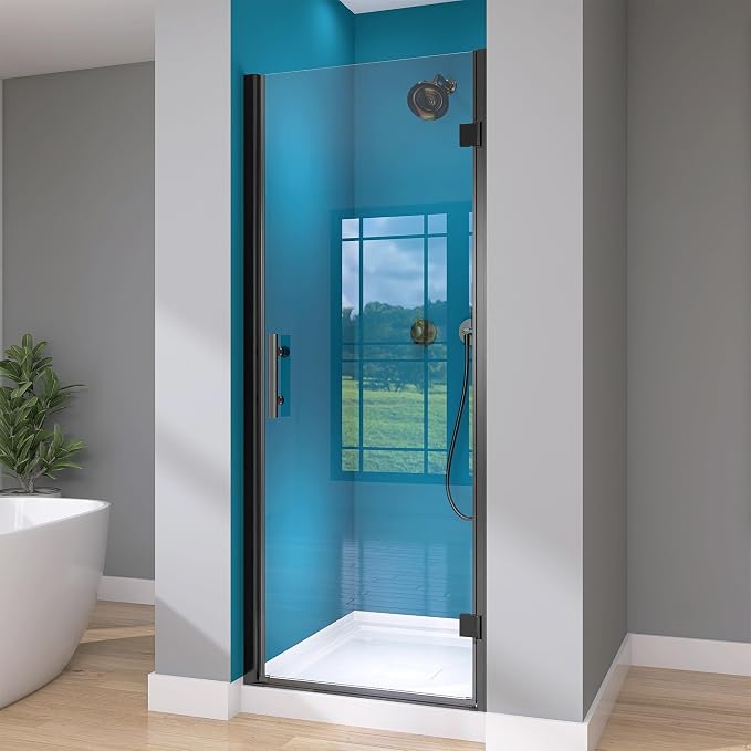 GETPRO Frameless Pivot Shower Door 30 in. W x 72 in. H Swing Single Small by GETPRODeluxeBathroomSolutionExpert