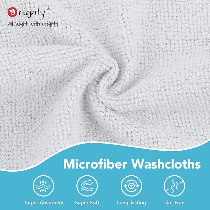 Orighty Washcloths Towels Set 10 Pack, Highly Absorbent and Soft Feel - Image 4