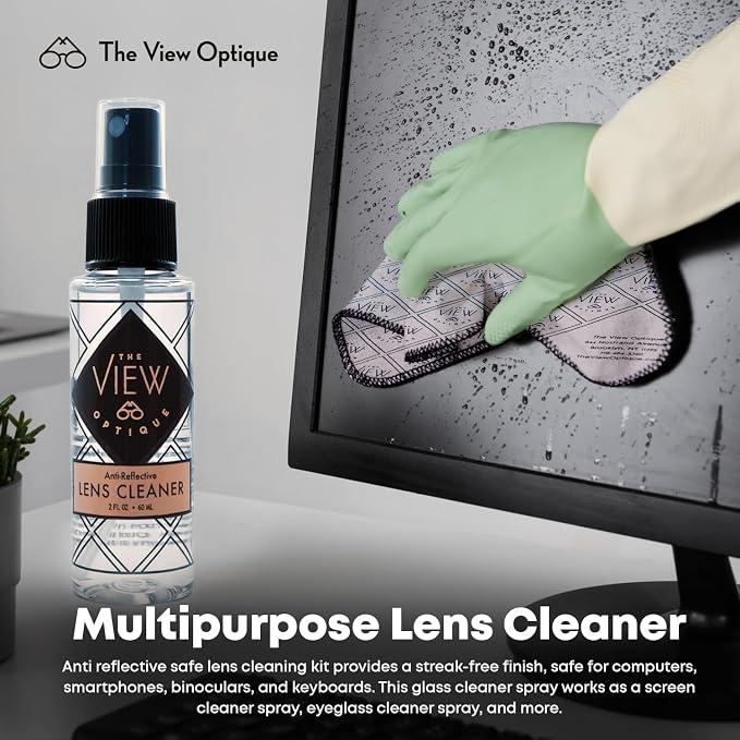 Anti-Reflective Lens Cleaner Spray Kit – 2oz Glasses Cleaner Spray, Microfiber - Image 7