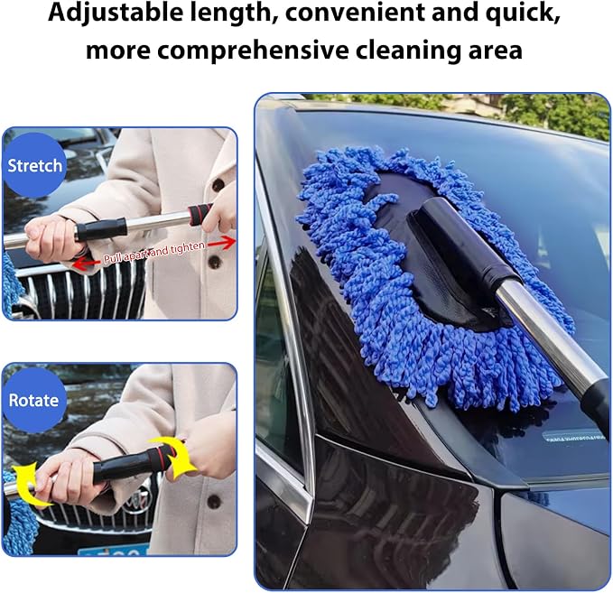 2 PCS Microfiber Car Dusters, Scratch Free Auto Exterior Dust Brust Set - Image 4