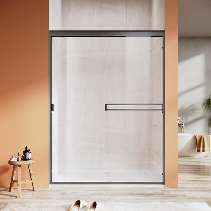 Shower Door 50-54 in. W x 72 in. H, UCALAFEE Semi-Frameless Double Sliding by Ucalafee