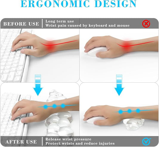 Gel Cloud Keyboard and Mouse Wrist Rest, Cute Wrist Support and Arm Support - Image 2