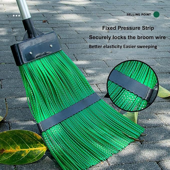 Courtyard Broom-Heavy Duty Broom Long Handle Outdoor Commercial Angle Broom - Image 4