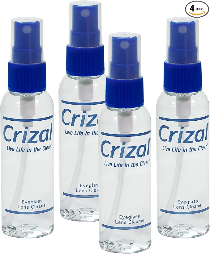 Eyeglass Lens Cleaning Solution – 4 Pack – Safe by Crizal