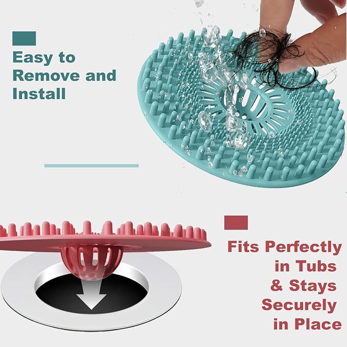 Sink Drain Strainer, Hair Catcher Shower Drain, Bathroom Silicone Bathtub Drain - Image 9