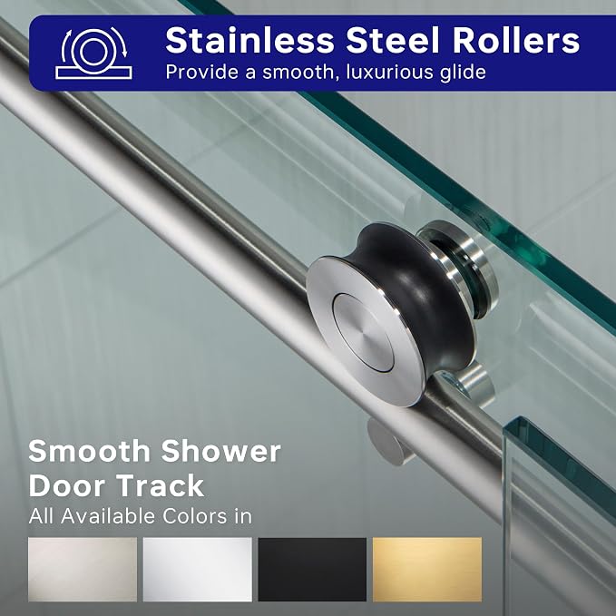 Woodbridge Frameless Bathtub Shower Doors 56-60" Width x 62" Height - Image 5