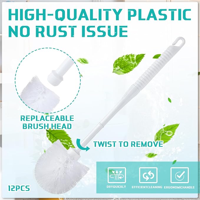 Roshtia 12 Sets Toilet Brush and Holder Set - Image 3