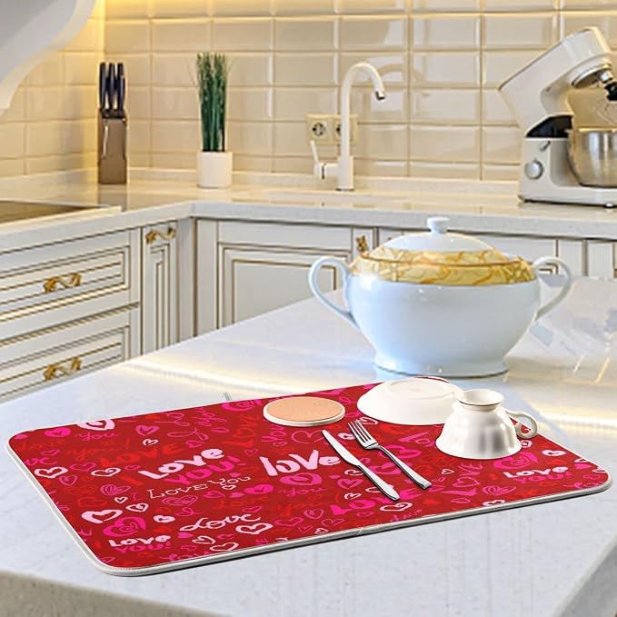 Happy Valentine's Day Dish Drying Mat - Image 6