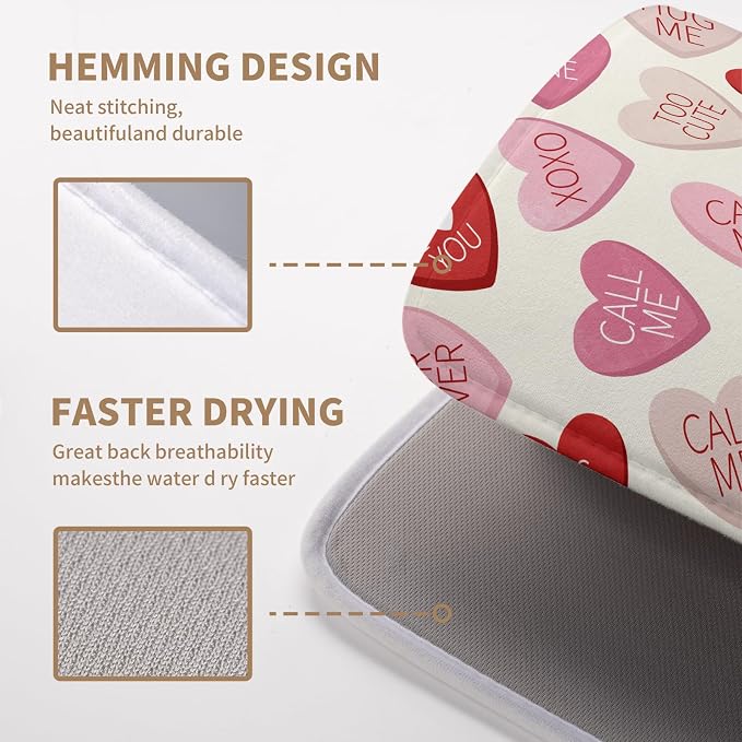 Valentine Love Heart Dish Drying Mat - Image 4