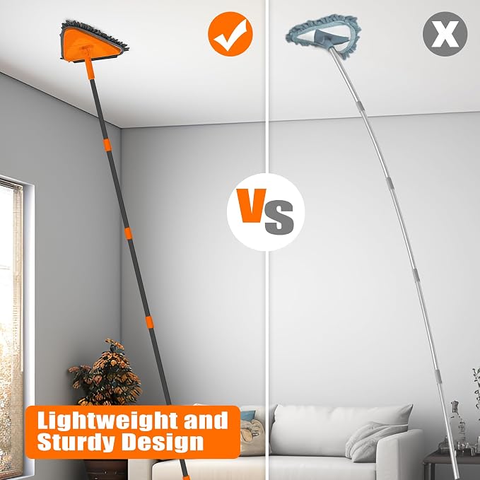 JEHONN Wall Mop with Long Handle 80 inches, Upgraded 180° Collapsible Baseboard - Image 5