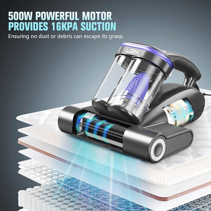 Bed Vacuum Cleaner Mattress Vacuum Cleaner, 16Kpa Powerful Handheld Vacuums - Image 3