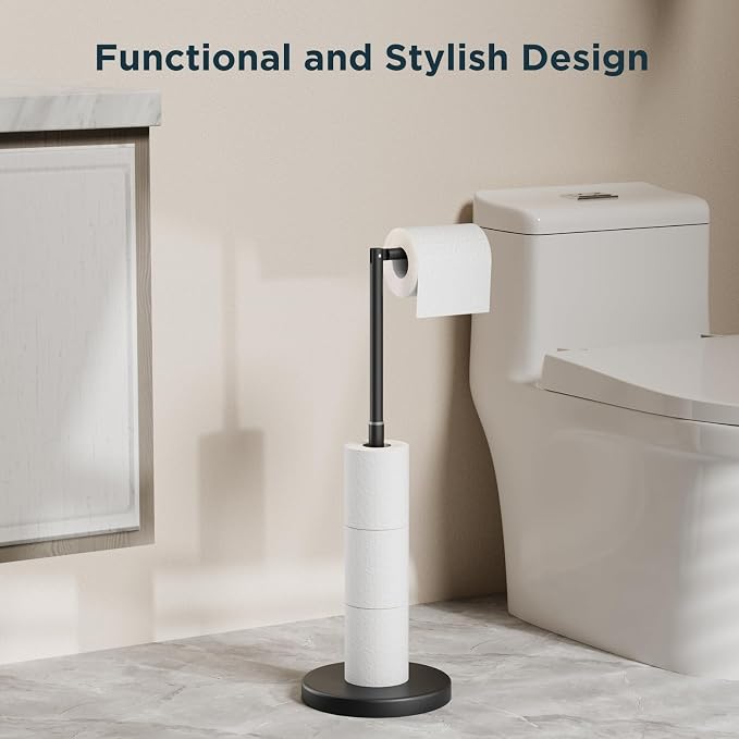 FORIOUS Toilet Paper Holder Stand Adjustable, Stainless Steel Freestanding - Image 3