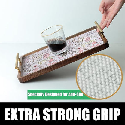 Floral Leaf Shelf Liners Strong Non-Slip and Non Adhesive 12IN x 20FT Shelf and Drawer Liners for Kitchen Cabinet Wire Fridge, Waterproof Shelf Drawer Liner,Easy to Clean
