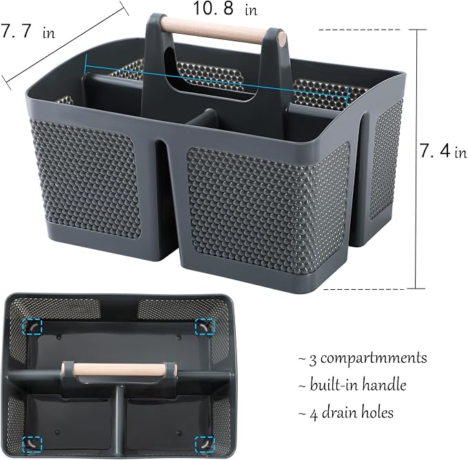 rejomiik Portable Shower Caddy Basket Plastic Cleaning Caddy Organizer Storage - Image 3