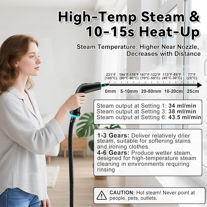 Steam Cleaner for Home, 2500W Portable Handheld Steamer for Cleaning, Large - Image 4