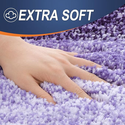 OLANLY Bathroom Runner Rugs 54x24, Extra Soft Absorbent Microfiber Bath Rugs, Rubber Backing, Quick Dry, Machine Washable Bath Mats for Bathroom Floor, Tub and Shower, Home Decor Accessories, Violet
