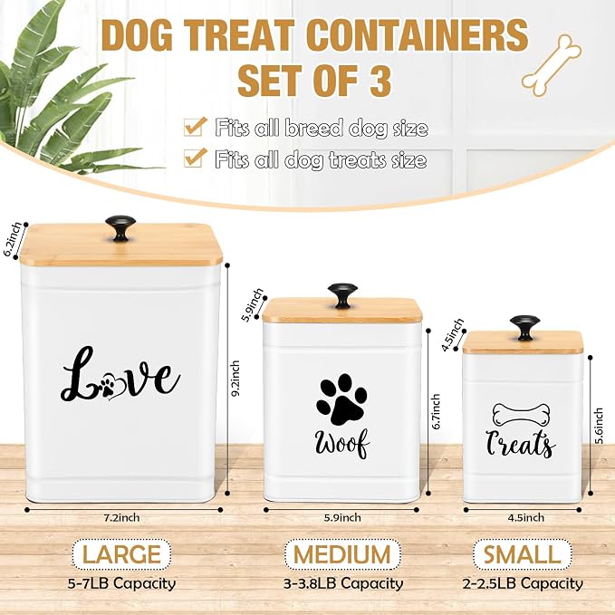 Metal Dog Treat Containers Set of 3 - Image 2