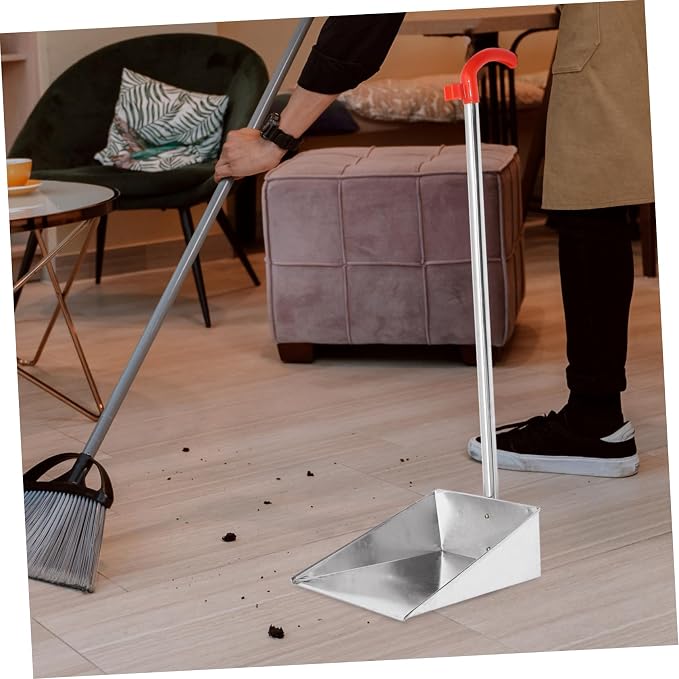 NOLITOY Ergonomic Long Handle Dustpan Brush Metal Dustpan - Image 9