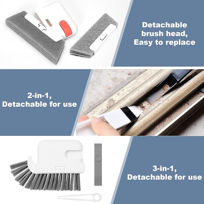 15 Pcs Window Groove Cleaning Brush Tool, Door Window Track Cleaner Groove Gap - Image 4