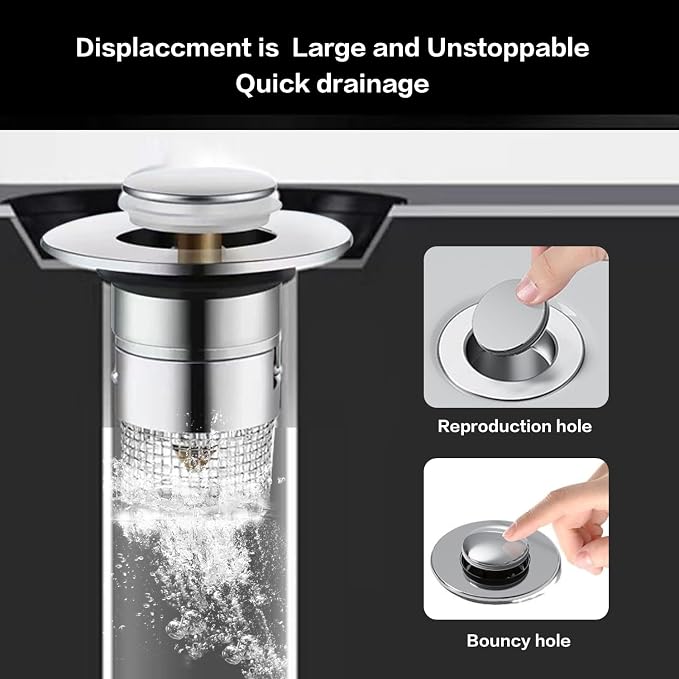 Bathroom Sink Drain Strainer, Pop Up Sink Drain Strainer - Image 4