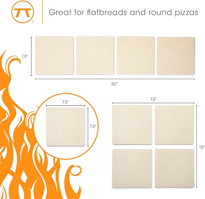 Outset 76176 Pizza Grill Stone Tiles, Light Brown - Image 9
