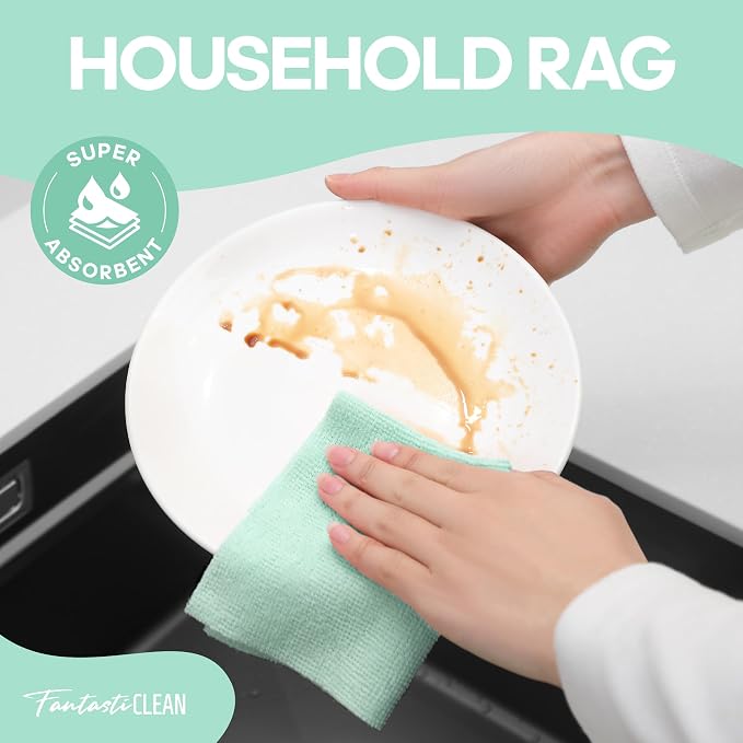 Fantasticlean Microfiber Cleaning Cloth Roll -60 Pack, Tear Away Paperless - Image 3