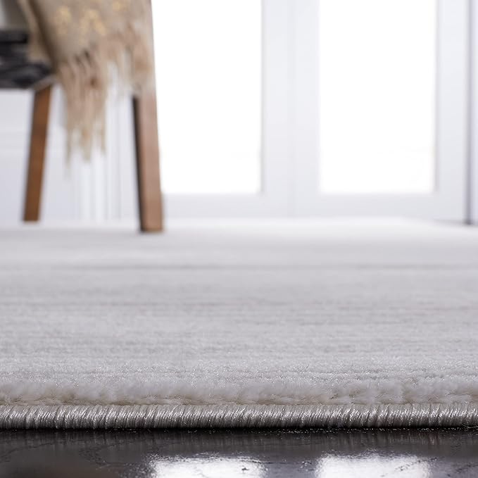 SAFAVIEH Vision Collection Area Rug - 6'7" Round, Ivory & Grey, Modern Ombre Design, Non-Shedding & Easy to Clean, Ideal for Living Room, Bedroom, Dining Space (VSN606K)