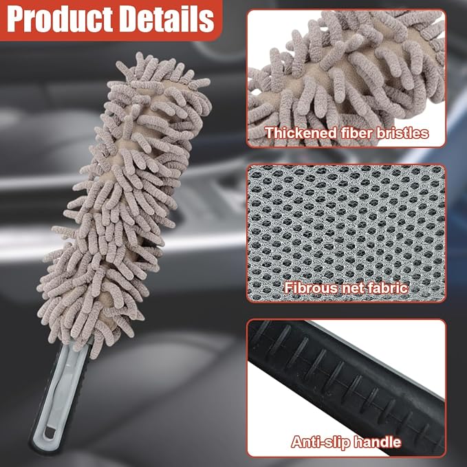 Car Interior Duster, No Scratch Microfiber Cleaning Brush - Image 3