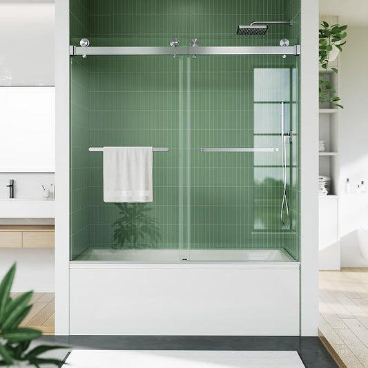 60" x 59" Frameless Sliding Shower Door by IDEALHOUSE