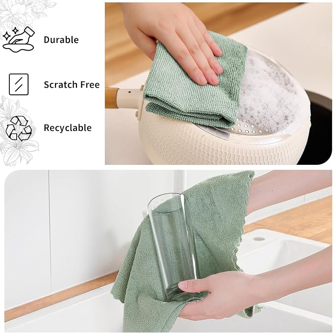 80 Pack Microfiber Cleaning Cloth Roll, Lint Free Rags & Tear Away Reusable - Image 2