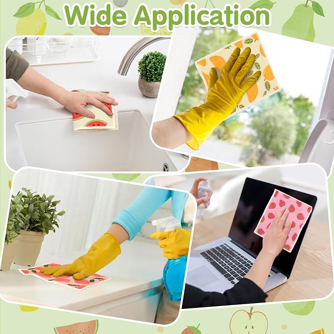 10 Pack Swedish Dishcloths for Kitchen- Reusable Paper Towels Washable Swedish - Image 6