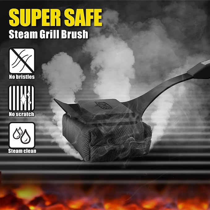 GRILLART Grill Brush Bristle Free, Replaceable BBQ Cleaning Pad, Safe - Image 4