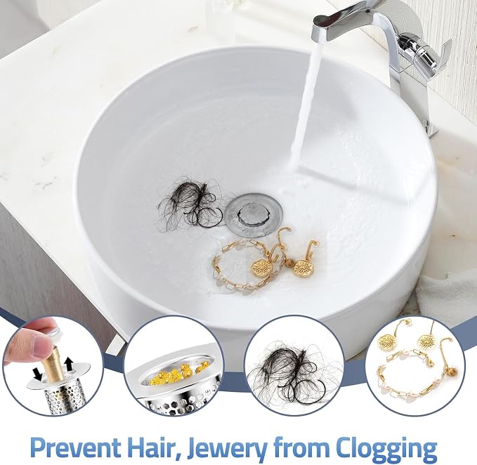 3Pcs 3-in-1 Bathroom Sink Stopper Hair Catcher - Image 3