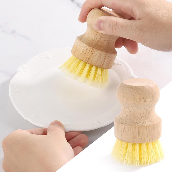4-Pack Bamboo Dish Brush, Palm Brush Dish Scrubber - Image 7