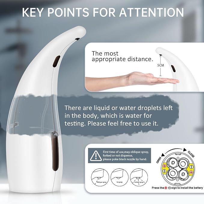 Automatic Liquid Soap Dispenser, 300ML Touchless 4 Gear Adjustable, Countertop - Image 3
