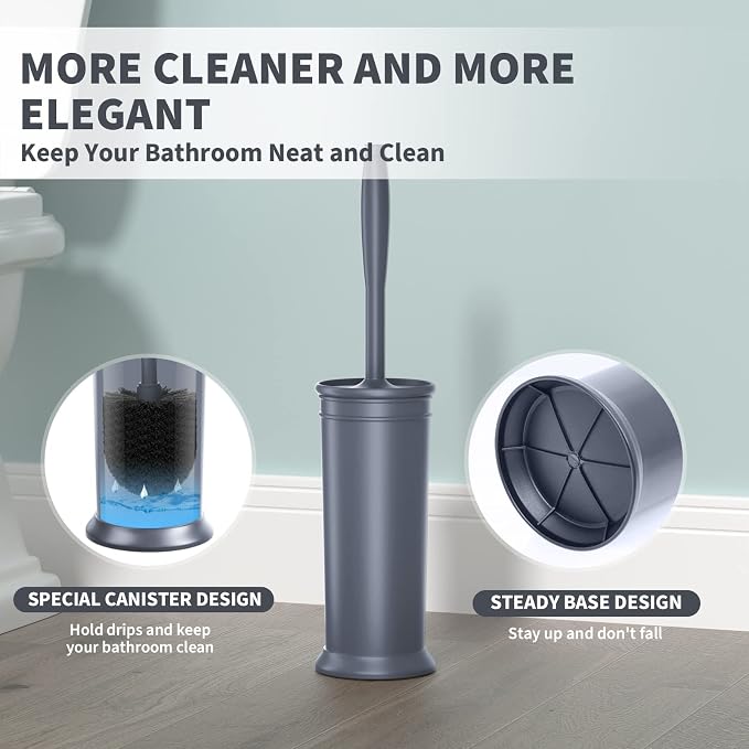 Toilet Brush and Holder 2 Pack, Toilet Bowl Brush - Image 5
