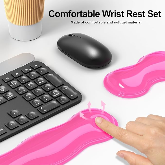Gel Keyboard and Mouse Wrist Rest Set, Comfort Ergonomic Wrist Support - Image 4