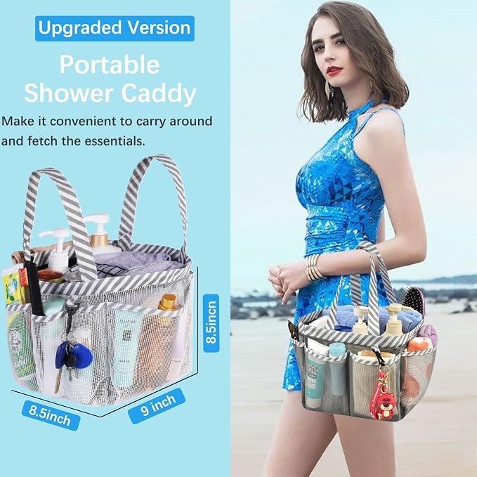 Haundry Mesh Shower Caddy Bag for College Dorm Room Essentials Portable Shower - Image 5