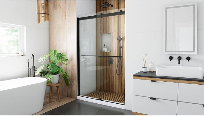 DreamLine Sapphire 44-48 inch W x 76 inch H Semi-Frameless Bypass Shower Door - Image 2