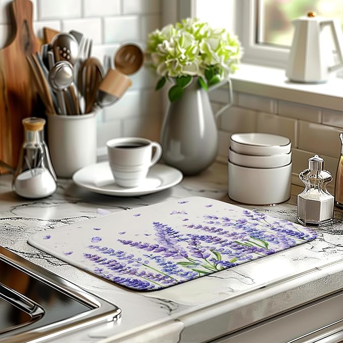 Purple Lavender Dish Drying Mat - Image 6