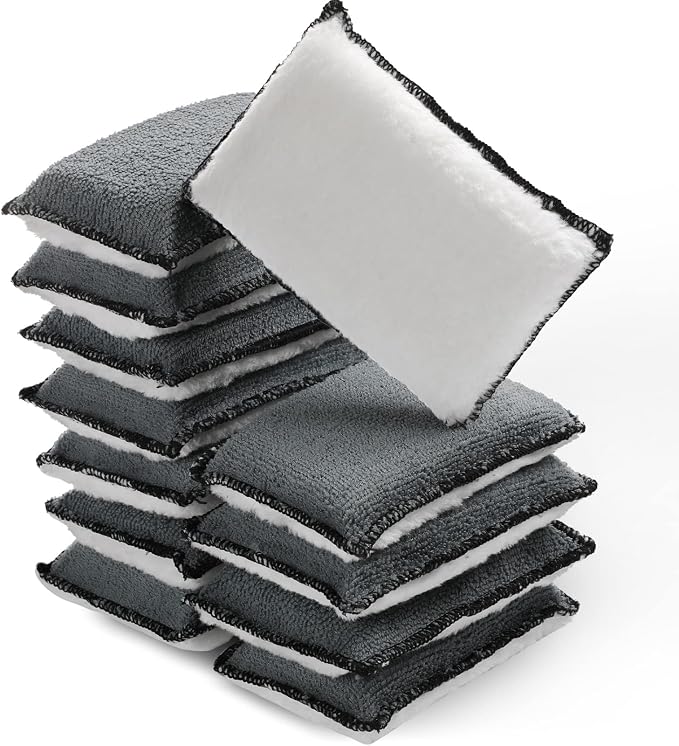 Mudder 12 Pcs Car Interior Scrubbing Sponge 5'' x 3'' Fiber Car Wax Applicator by Mudder