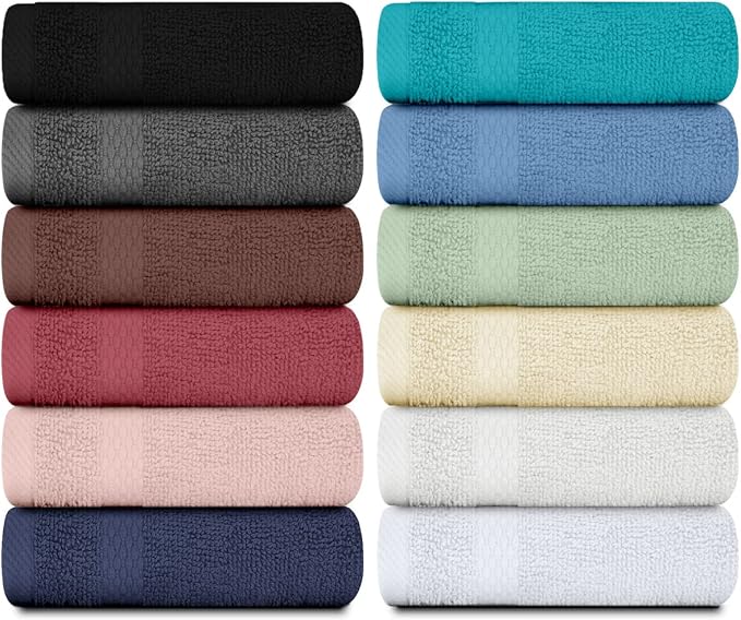 White Classic Luxury Cotton Washcloths 13x13 Inch - Image 8