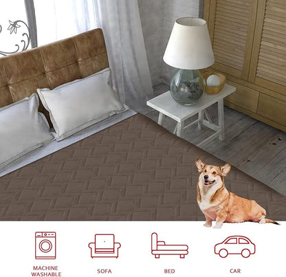 Moonsea Waterproof Blanket Dog Bed Cover with Non-Skid Bottom, Couch Cover for Dogs, Mattress Protector Furniture Protector, Bed Couch Sofa(52" X 82"), Chocolate