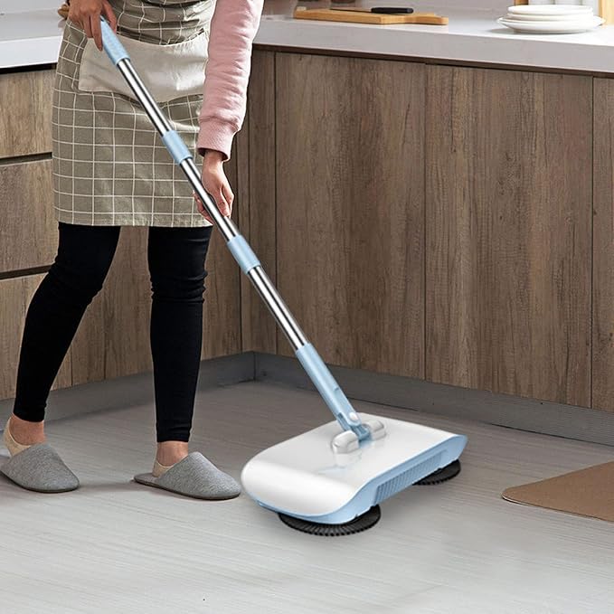 Carpet Cleaner Brush, 2 in 1 Manual Vacuum Sweeper, 180 Degree Rotating - Image 6