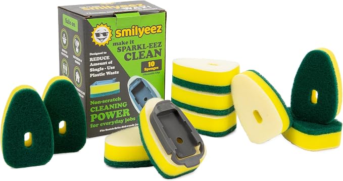Smilyeez No-Plastic Heavy Duty Green Sponge Refill by Smilyeez
