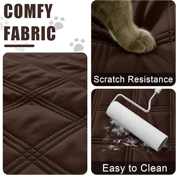 Smiry Waterproof Dog Bed Cover Blanket 68x82, Soft Reversible Pet Blanket, Washable Leakproof Cats Dogs Couch Cover for Sofa, Couch, Furniture, Lattice, Chocolate/Chocolate