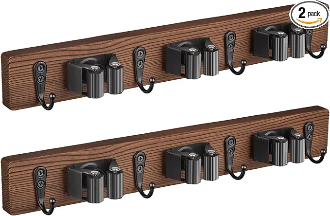 2 Pack Mop Broom Holder Wall Mount by OUTNILI