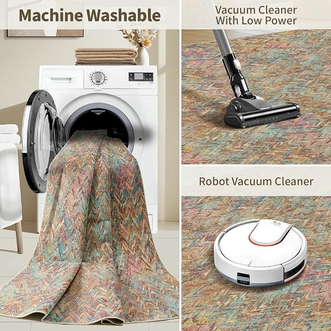 5x7 Washable Area Rugs for Bedroom & Living Room - Image 9